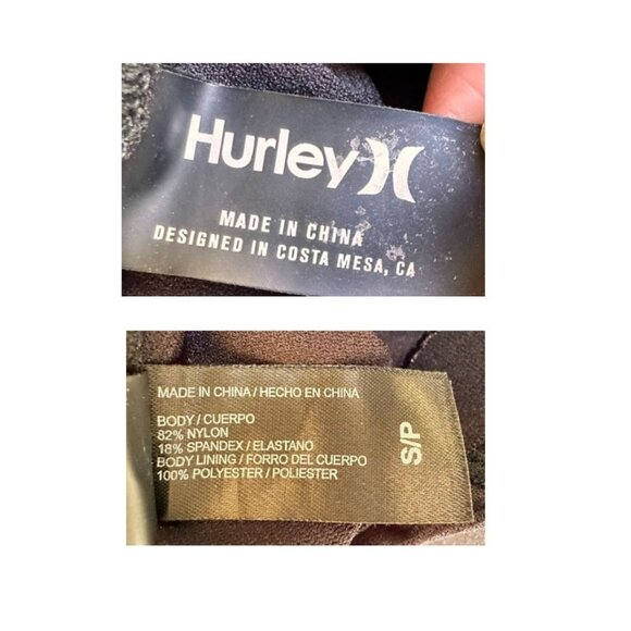 Hurley Swimsuit Small Petite SP Black White One Piece Floral Floral Beach Cruise - Picture 12 of 12